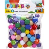 Nova Color 20 mm Ponpon 100 Adet Renkli Güvenli Çocuklar için Malzeme NC-881