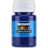 Nova Color 30 ml Mavi Kumaş Boyası Yılanabilir ve Solmaya Karşı Dayanıklı Tekstil Boyası