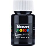 Nova Color 30 ml Tek Renk Kumaş Boyası Siyah 06 Siyah-Black Yüksek Kalite