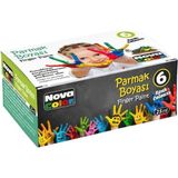 Nova Color 6'lı Parmak Boyası Seti 25 ml Renkli Çocuklar İçin Eğlenceli Yaratıcılık