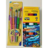 Nova Color Akrilik Boya 12 Renk 17 ml ve Cem Fırça Seti 4lü