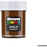 Nova Color Akrilik Boya Kahverengi 30 cc NC-175 Yüksek Kalite Sanatsal Malzeme