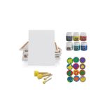 Nova Color Çocuklar Için 25X35 Tuval + Parmak Boyası Seti ( Pon Pon Fırça Lı , Baskı Kalıplı )
