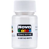 Nova Color Fabric Textile Tekstil Tüp Kumaş Boyası Beyaz Renk Kıyafet Elbise Çanta Ayakkabı Pantolon Tshirt