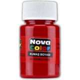 Nova Color Kırmızı Kumaş Boyası 30ML Canlı Renkler Solmaz Tişört Çanta Tekstil Boyası