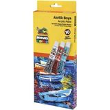 Nova Color NC-287 Akrilik Boya Tüp 10 Renk - Çok Renkli