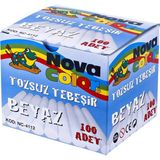 Nova Color NC-4112 Tozsuz Tebeşir 100'LU Beyaz - Çok Renkli