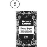 Nova Color NC-904 12'li Siyah 12 gr Toz Kumaş Boyası
