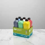Nova Color Parmak Boyası 6’lı Set 500 gr Renkli Kapaklı Ekonomik Hobi ve Okul Kullanımı (6 x 500 Gr)