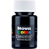 Nova Color Renk Seçenekli Tek Şişe Kumaş Boyası 30ML - Siyah