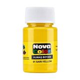 Nova Color Sarı Renk Tekstil Tüp Kumaş Boyası Kıyafet Elbise Çanta Ayakkabı Pantolon T-Shirt