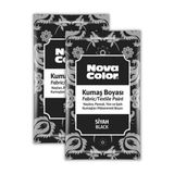 Nova Color Siyah Kumaş Boyası Toz 12 gr 2 Adet Nova Color Toz Kumaş Boyası Siyah Kot Pantalon Gömlek Tişört Tekstil Kumaş Boyası 2 Adet