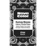 nova color toz kumaş boyası (12 gr x 12 adet) siyah nc-904 (12 li paket) - Yok