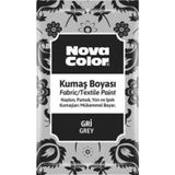 Nova Color Toz Kumaş Boyası Gri - 4 Adet Ve 1 Adet Sabitleyici Gri