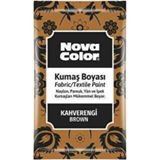 Nova Color Toz Kumaş Boyası Kahverengi 4 Adet Ve 1 Adet Sabitleyici Kahverengi