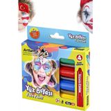 Nova Color Yüz Boyası 4 Renk 1 Paket Face Paint Çevirmeli Yüz Kalemi Kolay Temizlenen Canlı Renkler