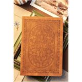 Nova Crafts Brown Bride Kahve Kabartmalı Ciltli Yaldızlı Defter Hediyelik 14*20 cm Çizgili