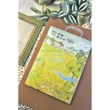 Nova Crafts Van Gogh Yeşil Üstten Spiralli A4 Sketchbook / Eskiz / Çizim Defteri 45 Yaprak - Yaldızlı Kapak