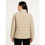 Nova Epoxy Art Bomber Mont Ceket – Su Itici Kumaş, Kapitone Astarlı, Fermuarlı, Kışlık - Bej - 2XL