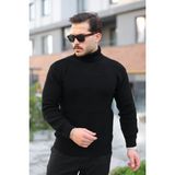 Nova Epoxy Art Erkek Boğazlı Örme Kazak - Siyah - 2XL