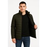 Nova Epoxy Art Erkek Bomber Mont Ceket - Su Itici Kumaş, Kapitone Astarlı, Fermuarlı, Kışlık - Haki - --