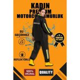 Nova Epoxy Art Premium Motorcu Kurye Yağmurluk Takım Su Geçirmez Pvc Kumaş Reflektörlü Tübitak Onaylı - Siyah - XS