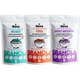 Nova Granola Mix Paket 2- (Nar.badem ve Fındıklı-Vişneli ve Bitter Çikolatalı-Kakao,muz ve Fındıklı) 340 gr x 3 - 1,2 kg