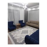 NOVA HALI Bambu Tarz 4 M2 - 6 M2 Metrekare Salon Halısı Antialerjik Oturma Odası Halısı Mavi Halı