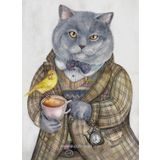 Nova İngiliz Beyefendisi Akşam Çayı 1000 Parça Kedi Puzzle