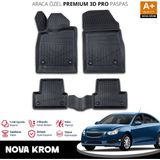 Nova Krom Chevrolet Cruze 3D Pro Havuzlu Paspas 2008-2019 - Siyah