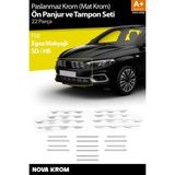 Nova Krom Fiat Egea Krom Ön Tampon Alt Çıtası Diamond Model 14 Prç. 2020 Üzeri (Mat Krom)