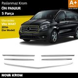 Nova Krom Mercedes Vito W447 Krom Ön Panjur Dar Model 5 Prç. 2014-2020