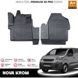 Nova Krom Peugeot Expert Panelvan 3D Pro Havuzlu Paspas On 2'li 2016 Üzeri - Siyah