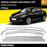 Nova Krom Renault Fluence Krom Cam Çerçeve Seti 8 Prç 2010-2016