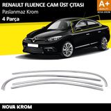 Nova Krom Renault Fluence Krom Cam Üst Çıtası 4 Prç 2010-2016
