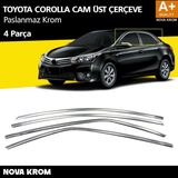 Nova Krom Toyota Corolla Krom Cam Üst Çıtası 4 Prç. 2013-2018