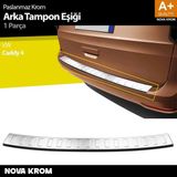 Nova Krom Vw Caddy 4 Krom Arka Tampon Eşiği 2021 Üzeri