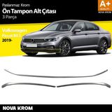 Nova Krom Vw Passat B8.5 Krom Ön Tampon Alt Çıtası 3 Parça 2019-2023