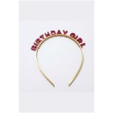 Nova lab Birthday Girl Yazılı Doğum Günü Parti Tacı / Plastik / Kırmızı-Bej