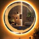 Nova Led'li Kumlamalı Lavabo & Banyo Aynası (Dokunmatik Sensörlü) amber led'li 90 x 90