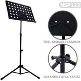 Nova Nota NSP122 Profesyonel NSP122 Sehpa Dayanıklı Metal Yapı ile Siyah Renk ve Özel Kıskaçlı Tasarım