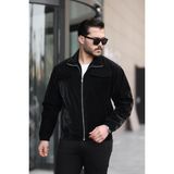 Nova Parlak Çift Cepli Su Itici Slim Fit Erkek Yağmurluk Mont - Siyah - XL