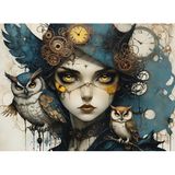 Nova Puzzle 1000 Parça Baykuşlu Gizem Puzzle - Kadın Ve Baykuş