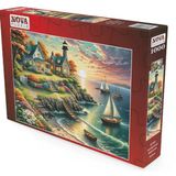 Nova Puzzle 1000 Parça Gün Batımında Sakin Liman Puzzle - 41197 - Deniz Feneri
