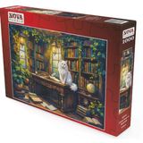 Nova Puzzle 1000 Parçalı Çalışma Masası Ve Beyaz Kedi Puzzle - 41214