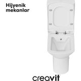 Nova Rim-Off Duroplast Yavaş Kapanan Klozet Kapaklı Beyaz Set