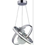 Nova Tek Top Krom Led Sarkıt Avize,3 Renk Yanabilen Modern Avize,Salon Led Avize