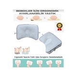 NOVA TEXTILE Ayarlanabilir Bebek Düz Kafa Yastığı, Bebek Yastığı, Çift taraflı, Ortopedik, Pamuk ve File Kumaş