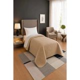 Nova Ultrasonik Kapitoneli Çift Taraflı Tek Kişilik 160X210 Cm Kırlentsiz Tek Pike Bej