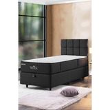 Nova Yatak 80X180 Tek Kişilik - 25 cm Paket Yaylı Ortopedik, Orta Sert, Antrasit, Pamuklu Kumaş - 80 × 180 cm
